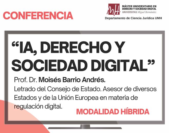 Conferencia «IA, Derecho y Sociedad digital»